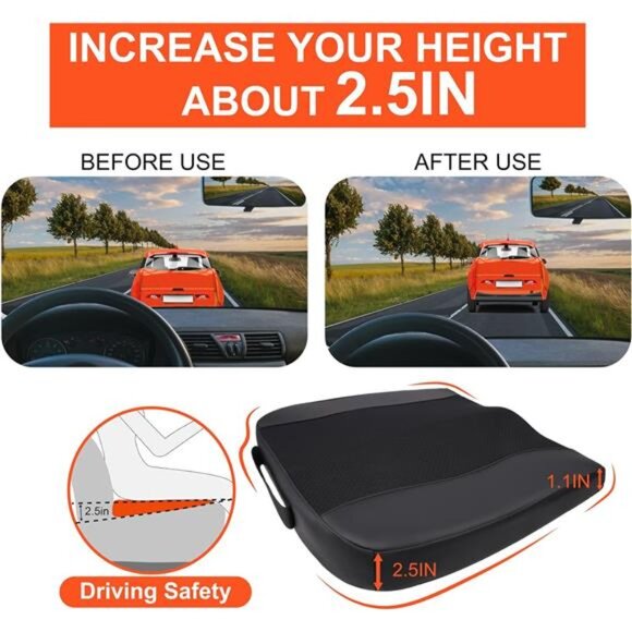 Memory Foam Car Seat Cushion Ergonomic Driving Pillow Sciatica Back Pain Relief - Picture 3 of 7